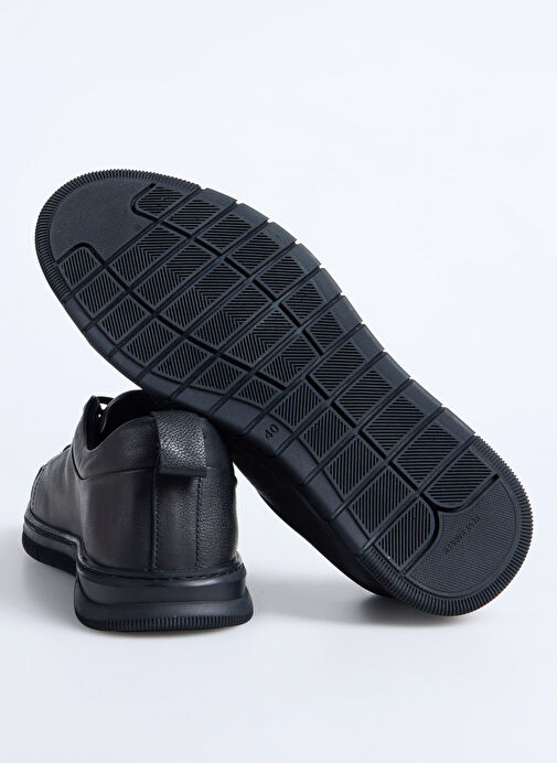 F By Fabrika Siyah Erkek Deri Sneaker TAIN - Görsel 5