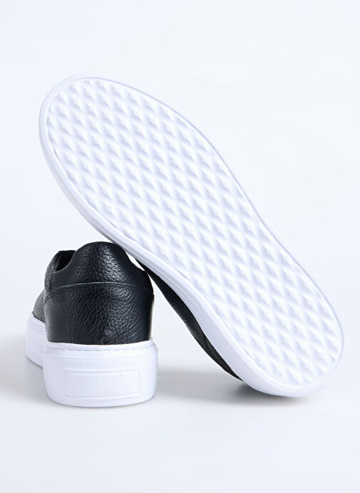 F By Fabrika Siyah Erkek Deri Sneaker PIOS - Görsel 5