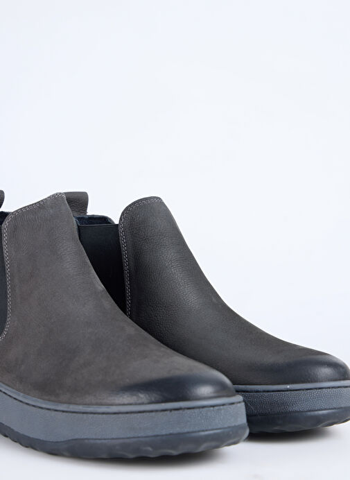 F By Fabrika Antrasit Erkek Deri Bot SARU - Görsel 6