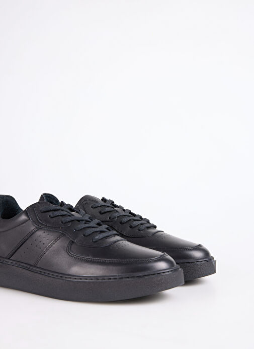 F By Fabrika Siyah Erkek Deri Sneaker GOMA - Görsel 6
