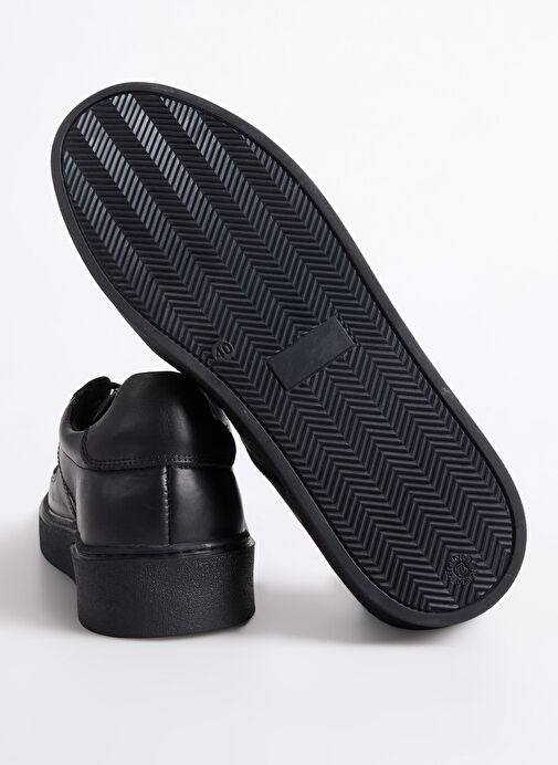 F By Fabrika Siyah Erkek Deri Sneaker GOMA - Görsel 5