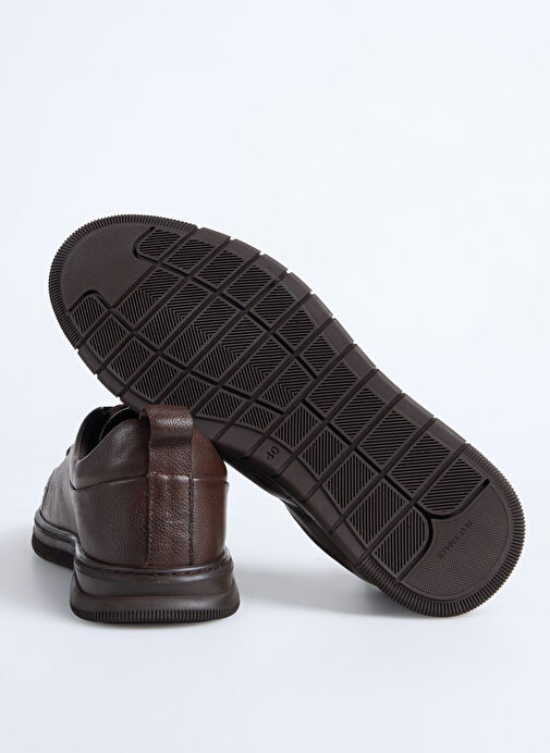 F By Fabrika Kahverengi Erkek Deri Sneaker TAIN - Görsel 5