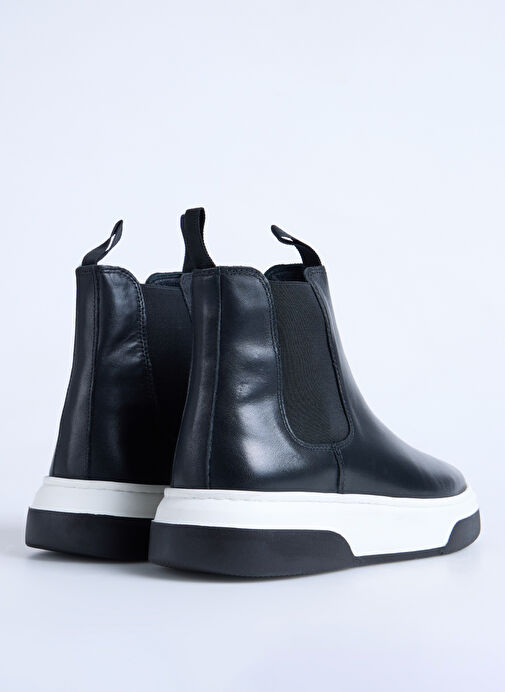 F By Fabrika Siyah Erkek Deri Bot LADEN - Görsel 4