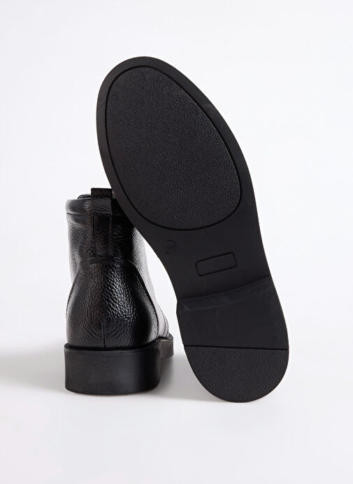 F By Fabrika Siyah Erkek Deri Bot LASHA - Görsel 5