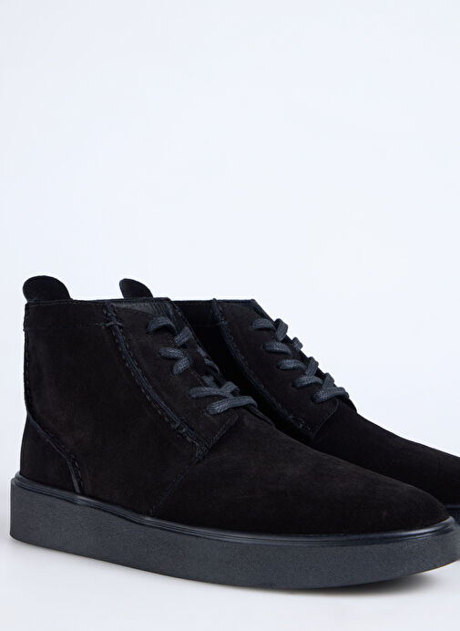 F By Fabrika Siyah Erkek Deri Bot RAMES - Görsel 6