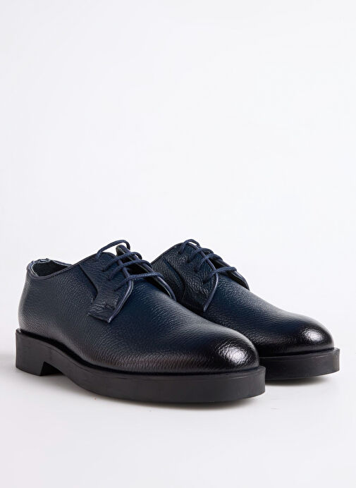F By Fabrika Lacivert Erkek Deri Klasik Ayakkabı ARUN - Görsel 3