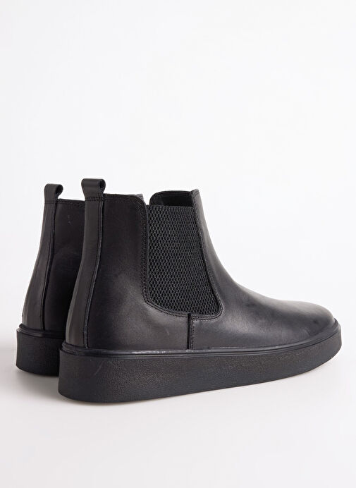 F By Fabrika Siyah Erkek Deri Bot ROGER - Görsel 4