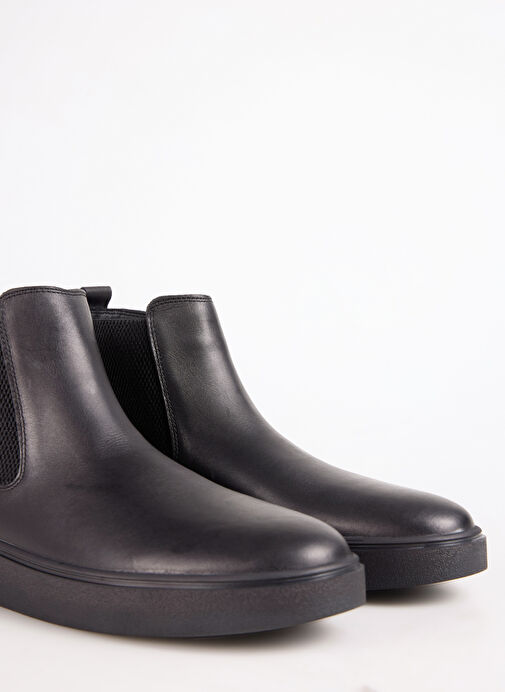 F By Fabrika Siyah Erkek Deri Bot ROGER - Görsel 6