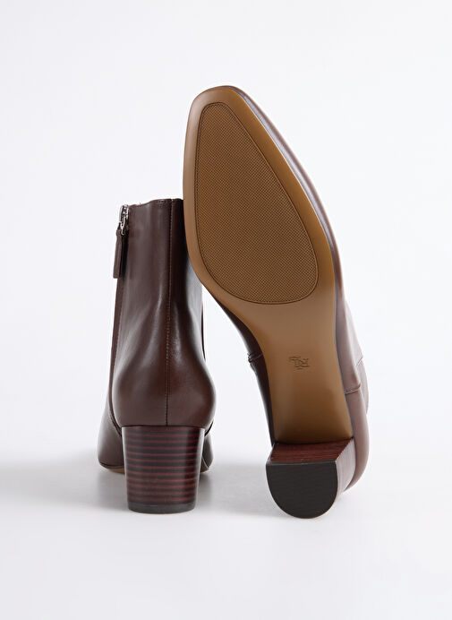 Lauren Ralph Lauren Kahverengi Kadın Deri Topuklu Bot 802974503002 - Görsel 5