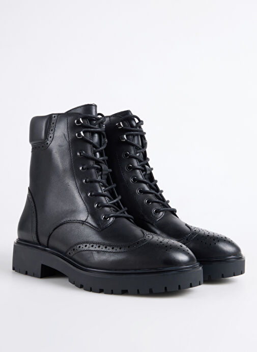 Lauren Ralph Lauren Siyah Kadın Deri Bot 802980063001 - Görsel 3