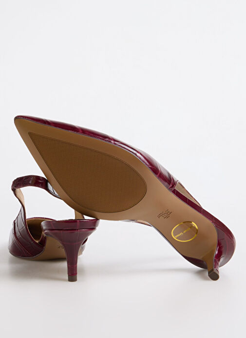 Lauren Ralph Lauren Bordo Kadın Deri Topuklu Ayakkabı 802980117003 - Görsel 5