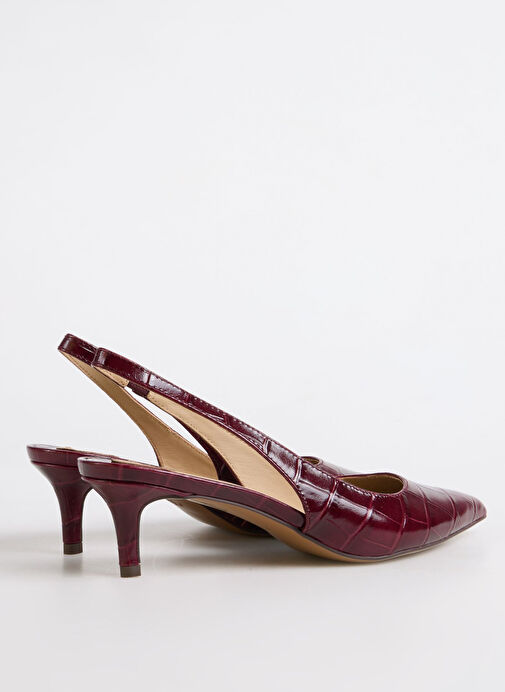 Lauren Ralph Lauren Bordo Kadın Deri Topuklu Ayakkabı 802980117003 - Görsel 4