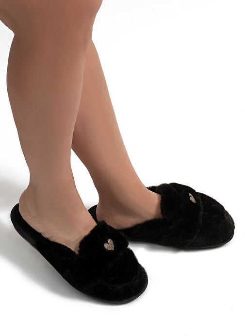 Twigy Siyah Kadın Ev Terliği GG0155 - Görsel 4