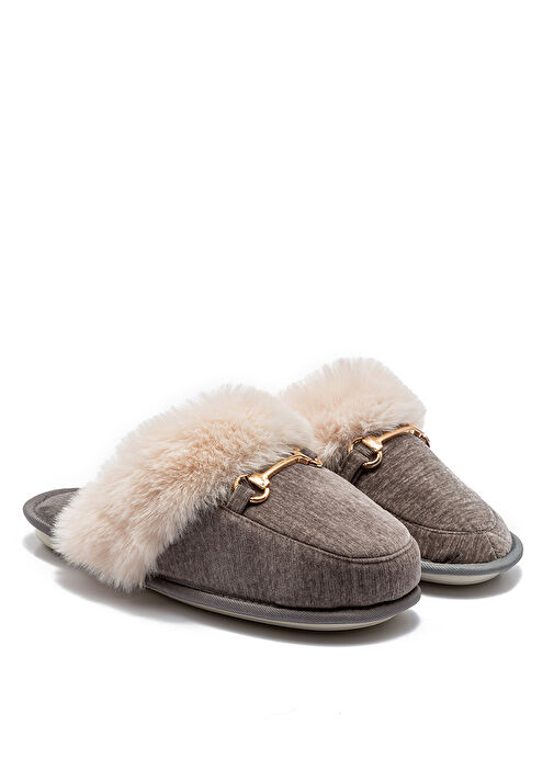 Twigy Gri Kadın Ev Terliği GG0140 - Görsel 2