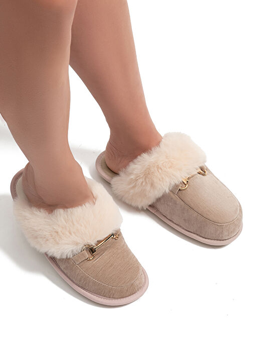 Twigy Bej Kadın Ev Terliği GG0141 - Görsel 4