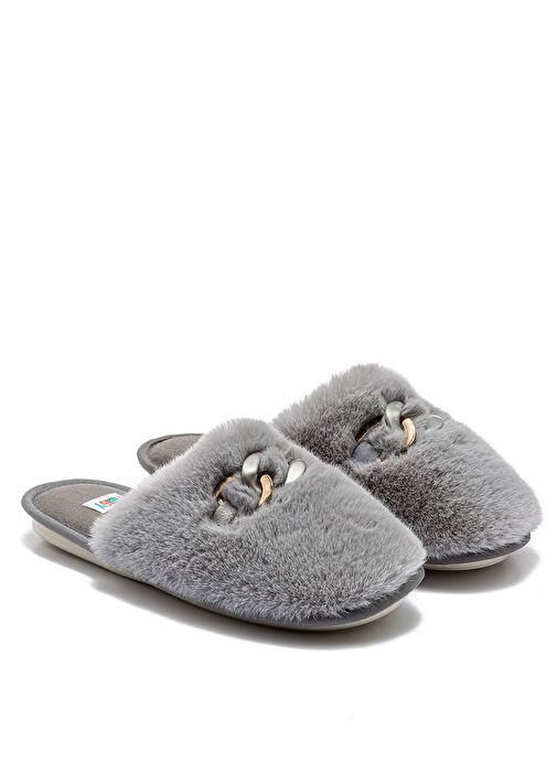 Twigy Gri Kadın Ev Terliği GG0150 - Görsel 2