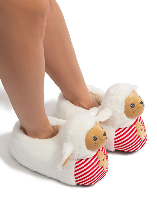 Twigy Beyaz Kadın Panduf GG0564 - Görsel 4