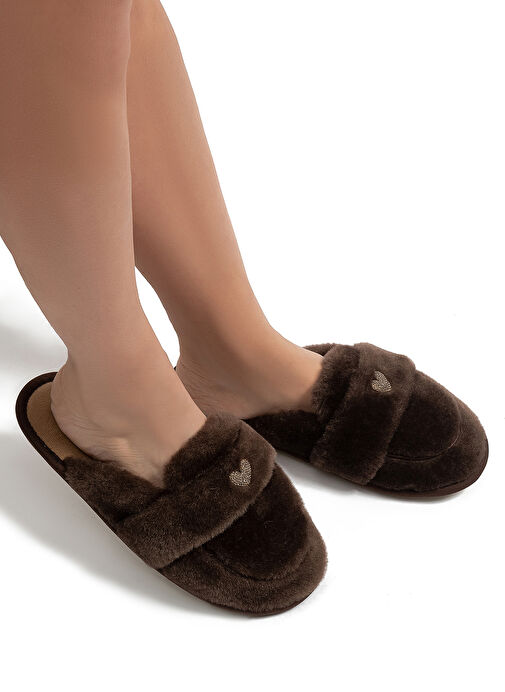 Twigy Kahverengi Kadın Ev Terliği GG0157 - Görsel 4