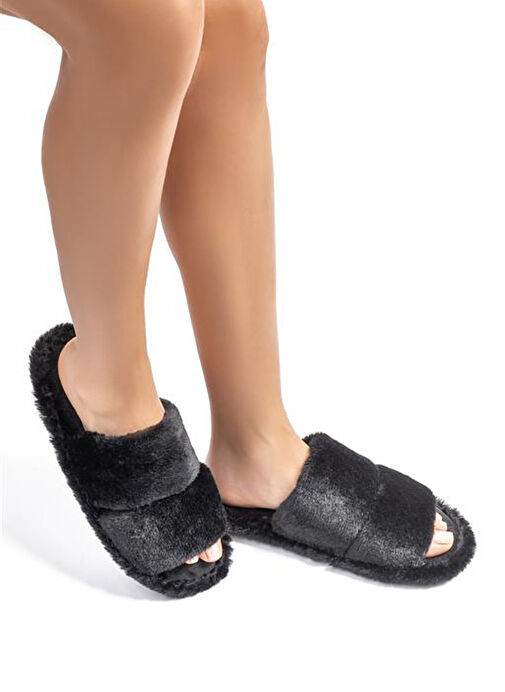 Twigy Siyah Kadın Ev Terliği CC0172 - Görsel 5