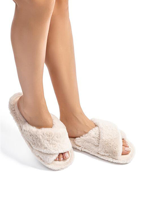 Twigy Bej Kadın Ev Terliği CC0188 - Görsel 5