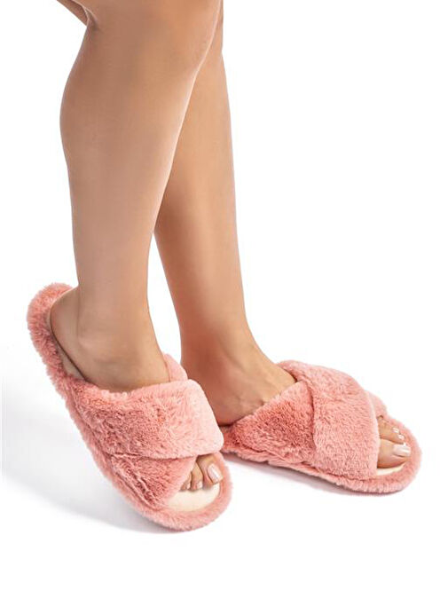 Twigy Pembe Kadın Ev Terliği CC0184 - Görsel 5