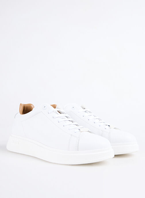 BOSS Beyaz Erkek Deri Sneaker Bulton - Görsel 3