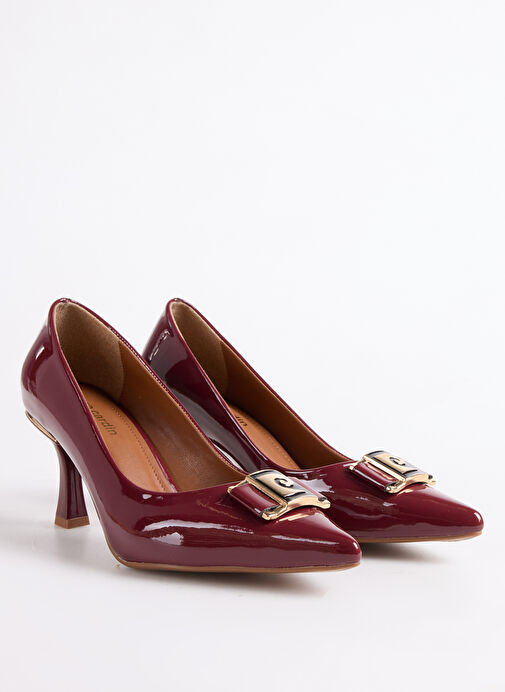 Pierre Cardin Bordo Kadın Topuklu Ayakkabı PC-54966 - Görsel 3