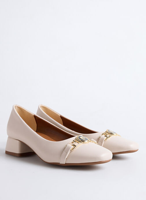 Pierre Cardin Ekru Kadın Topuklu Ayakkabı PC-55128 - Görsel 3