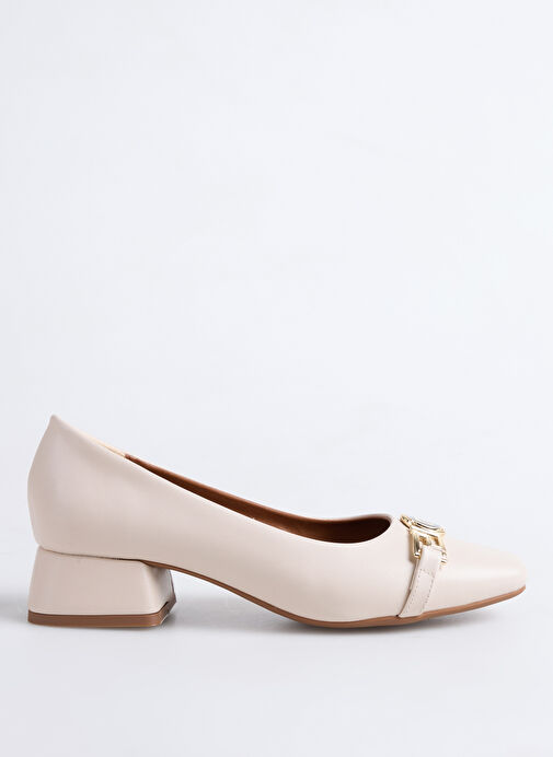 Pierre Cardin Ekru Kadın Topuklu Ayakkabı PC-55128 - Görsel 2