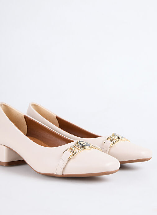 Pierre Cardin Ekru Kadın Topuklu Ayakkabı PC-55128 - Görsel 6