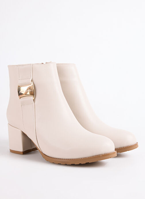 Pierre Cardin Ekru Kadın Topuklu Bot PC-55109 - Görsel 3