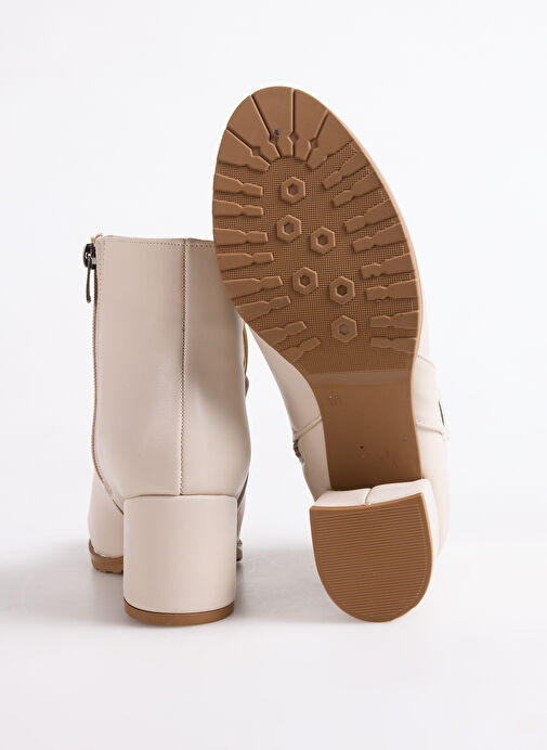 Pierre Cardin Ekru Kadın Topuklu Bot PC-55109 - Görsel 5