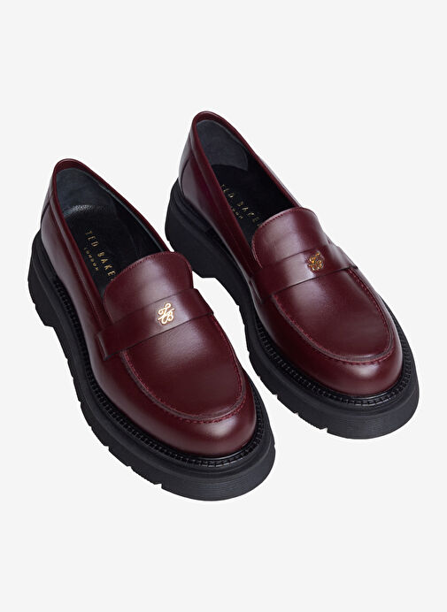 Ted Baker Bordo Kadın Deri Loafer Z10109 - Görsel 5