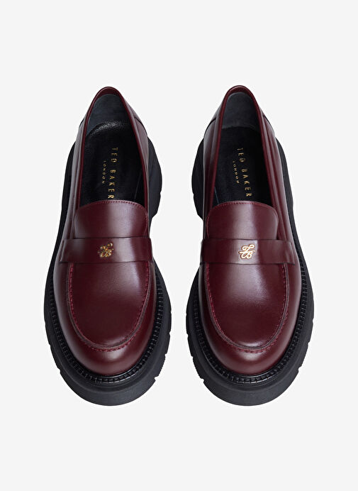 Ted Baker Bordo Kadın Deri Loafer Z10109 - Görsel 6