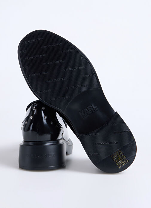 KARL LAGERFELD Siyah Kadın Deri Düz Ayakkabı KL41213S00S - Görsel 5