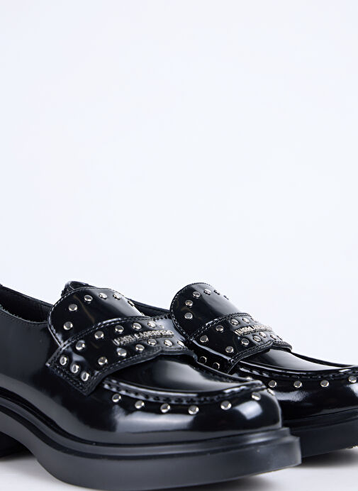 KARL LAGERFELD Siyah Kadın Deri Düz Ayakkabı KL41213S00S - Görsel 6