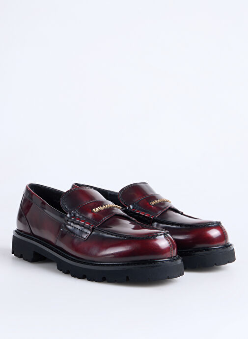 KARL LAGERFELD Bordo Kadın Deri Loafer KL422240NN - Görsel 3
