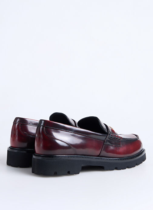KARL LAGERFELD Bordo Kadın Deri Loafer KL422240NN - Görsel 4