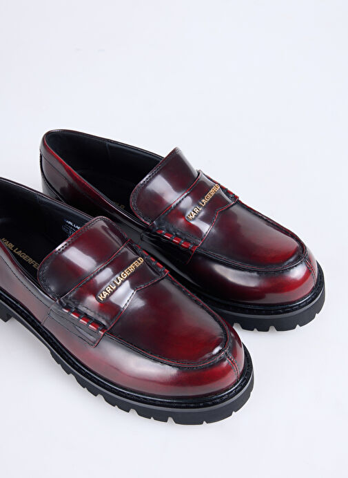 KARL LAGERFELD Bordo Kadın Deri Loafer KL422240NN - Görsel 6