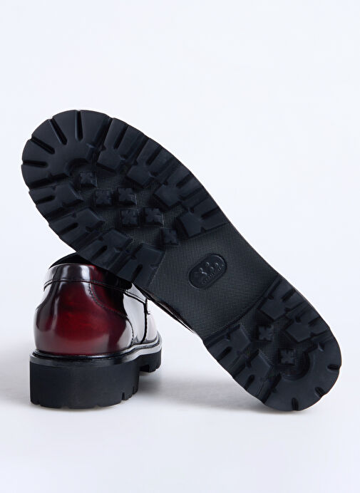 KARL LAGERFELD Bordo Kadın Deri Loafer KL422240NN - Görsel 5