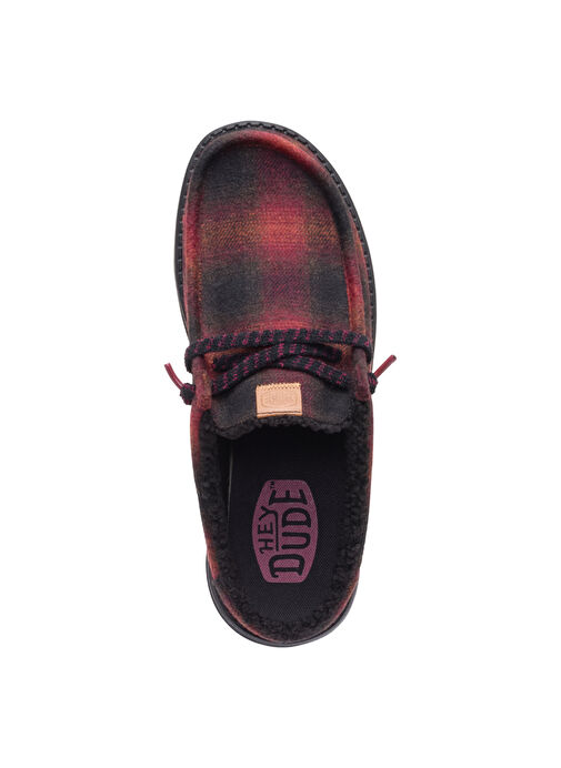 Hey Dude Kırmızı Erkek Günlük Ayakkabı Wally Slip Cozy Plaid - Görsel 4