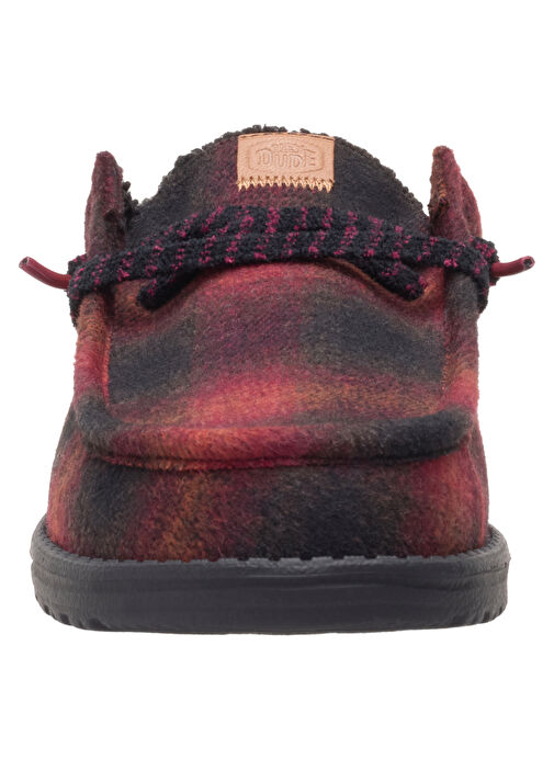Hey Dude Kırmızı Erkek Günlük Ayakkabı Wally Slip Cozy Plaid - Görsel 6