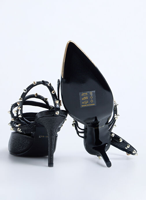 Versace Jeans Couture Siyah Kadın Topuklu Ayakkabı 79VA3S55899 - Görsel 5