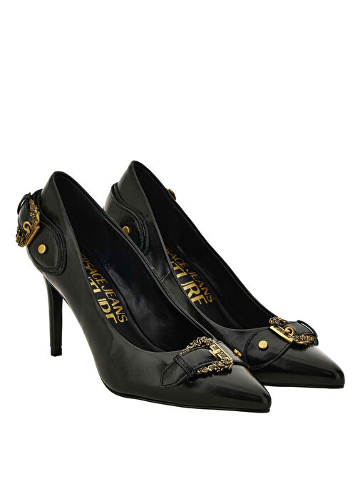 Versace Jeans Couture Siyah Kadın Topuklu Ayakkabı 79VA3S56899 - Görsel 3
