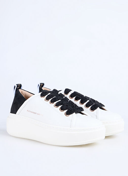 Alexander Smith Beyaz Deri Sneaker WEMBLEY HIGH WOMAN - Görsel 3