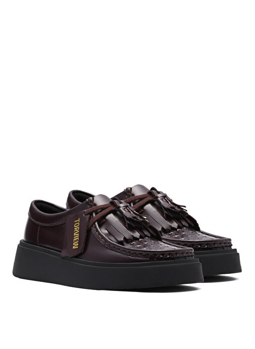 Clarks Bordo Kadın Deri Casual Ayakkabı Torview W - Görsel 5
