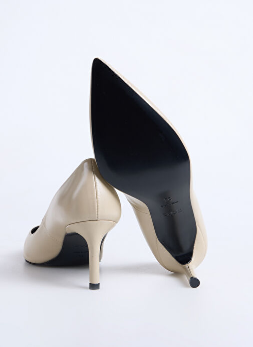 BOSS Bej Kadın Topuklu Ayakkabı Gracey_Pump70_NA - Görsel 5