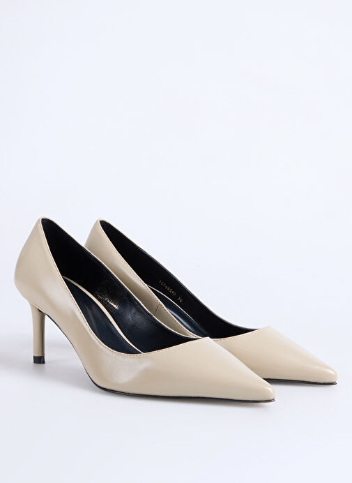 BOSS Bej Kadın Topuklu Ayakkabı Gracey_Pump70_NA - Görsel 3