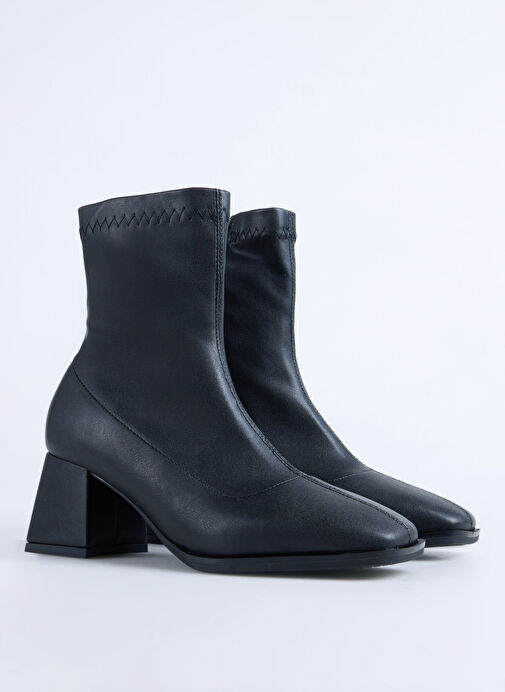 F By Fabrika Siyah Kadın Topuklu Bot FOLEY - Görsel 3