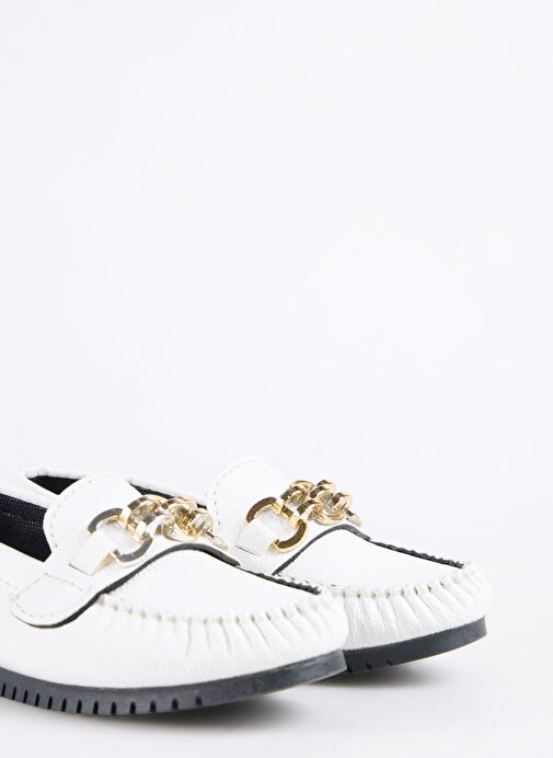 F By Fabrika Beyaz Kadın Loafer INEL - Görsel 6